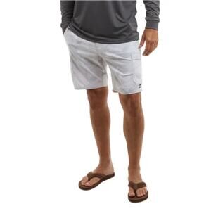 Pelagic Men's Light Gray Brush Camo Madeira Cargo  20" Hybrid Shorts Size 40